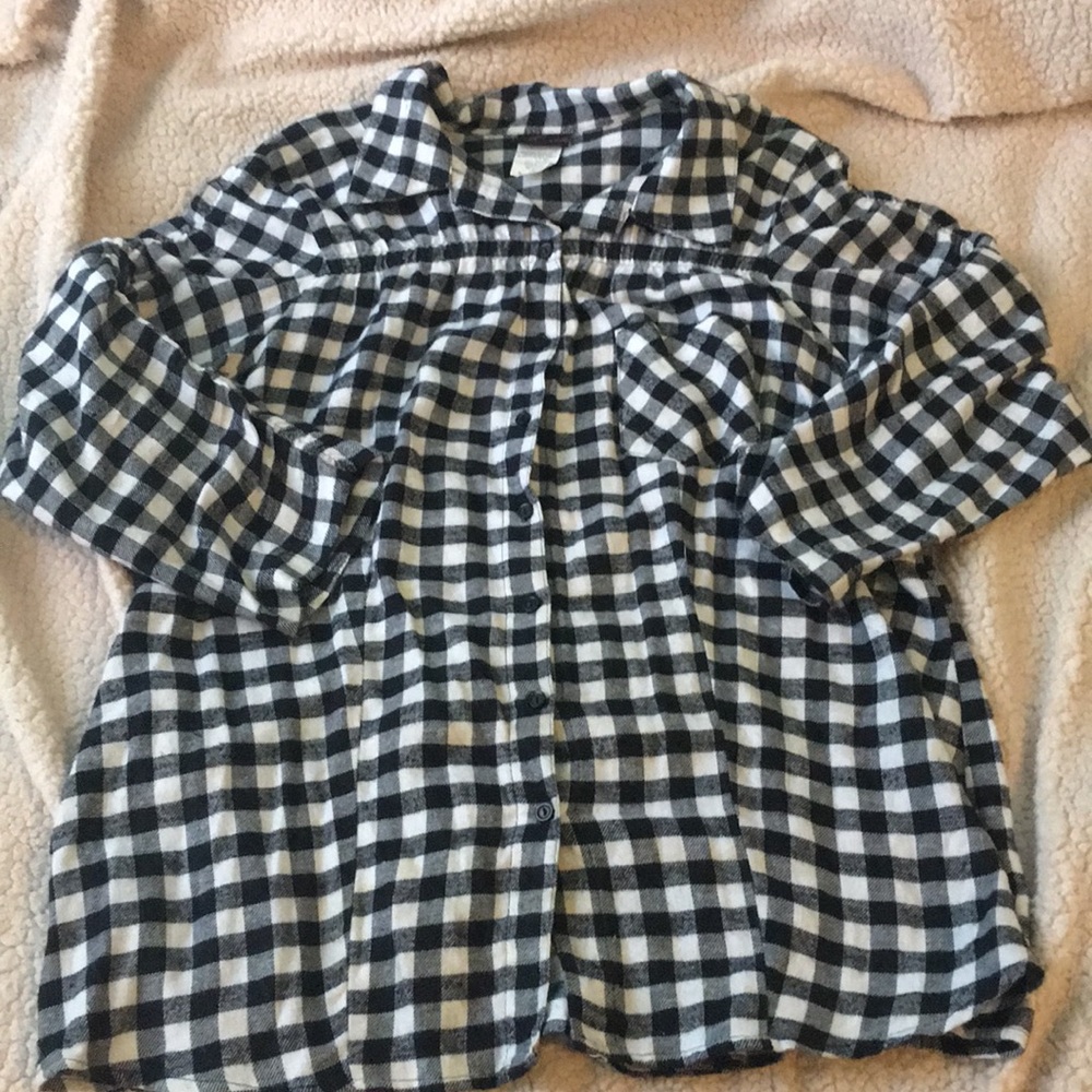 Checkered black and white Torrid button up